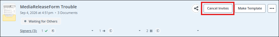 Cancel invites screenshot
